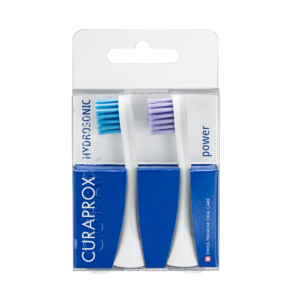 CURAPROX Hydrosonic Pro Electric Brush Heads 2-Pack - Power, Blue/Violet