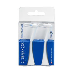 CURAPROX Hydrosonic Pro Electric Brush Heads 2-Pack - Single, Blue/White